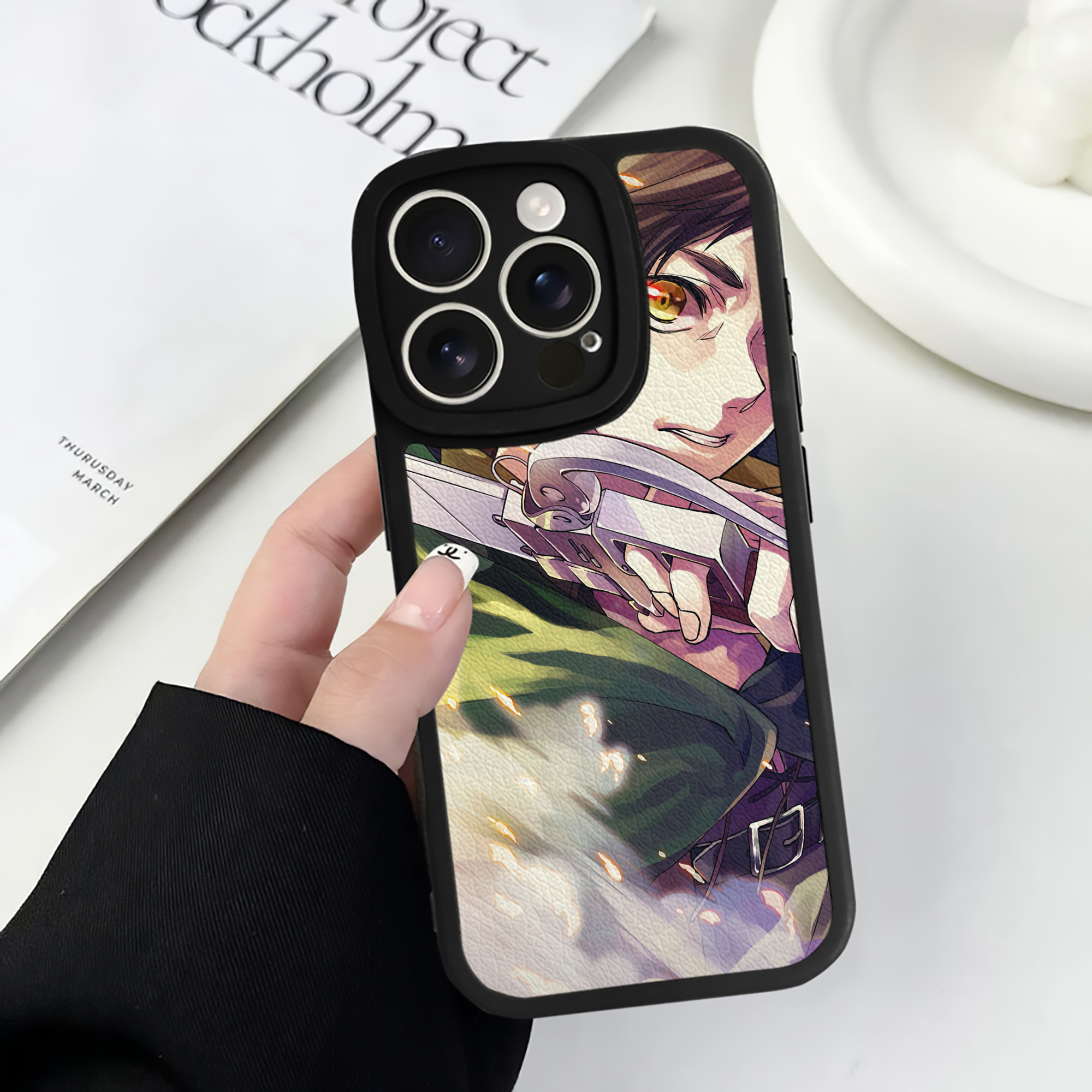 （画像用） 進撃の巨人 Attack on Titan 【iPhone 16シリーズ対応】シリコンスマホケース（レザー調） 材質：シリコン